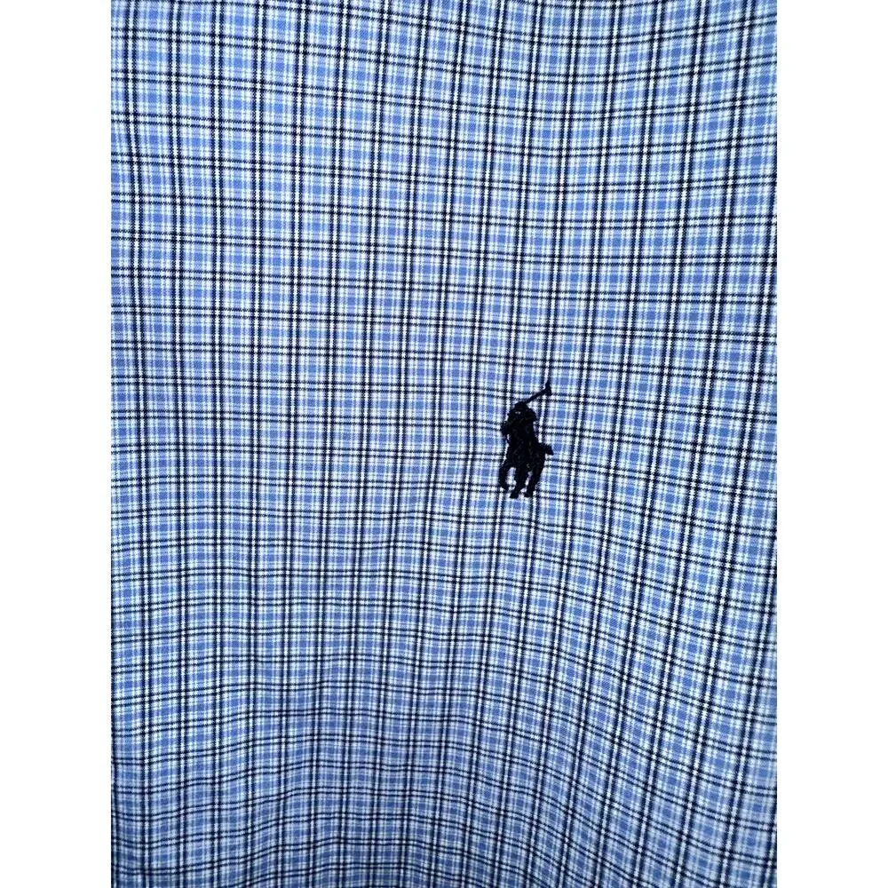 Ralph Lauren Mens XL Button Down Shirt Blue White Gingham Check Long Sleeve - Picture 2 of 9